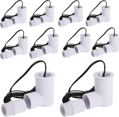 Float Switch SS2 L-Shape with 3/4 Inch Adaptor and 6Ft Wire Water Float Switch for HVAC Drain Pan Condensate Outlet (10Pack)