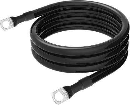 4 AWG Battery Cable 4 Gauge Battery Wires with 3/8 terminals Power Inverter Cables for Solar Boat Marine RV Car (5FT, 1 red+1 black cable)