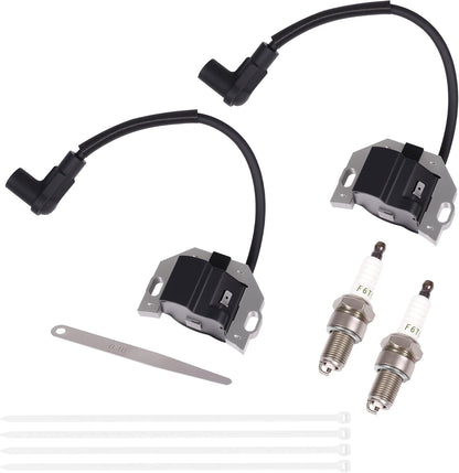 2Pack 21171-0743 Ignition Coil and Spark Plug for Kawasaki FR730V FX691V FR691V FR651V FX801V FX850V FX751V FX651V FS541V FS481V FS600V FX730V FX921V Replace 211710743 21171-0711 211710711