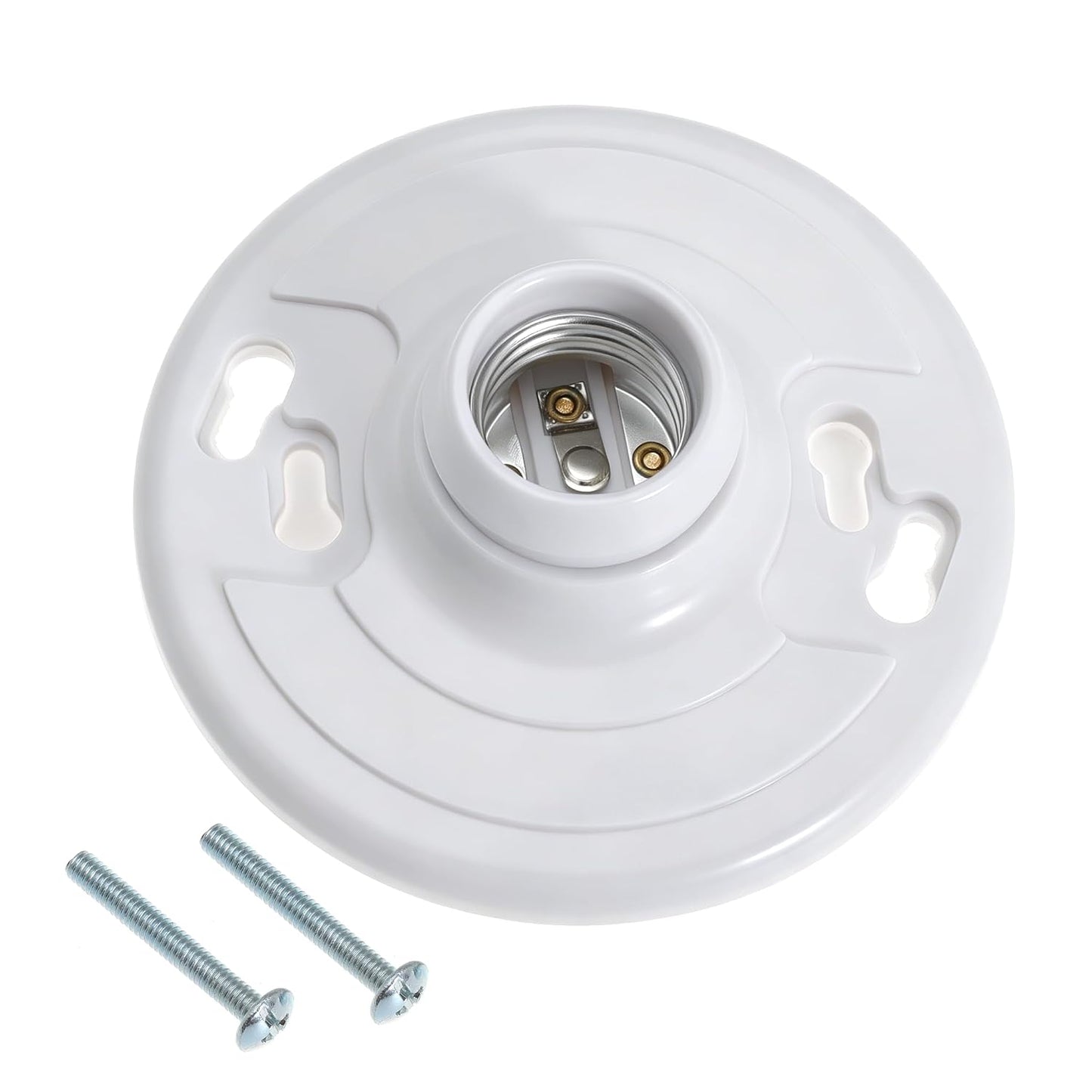 10 Pack for E26 for E27 Light Base Socket Keyless Lamp Base Holder White Ceiling Bulb Socket 660W Outlet Box Mount for Incandescent for LED for Fluorescent Bulbs Indoor Outdoor Use