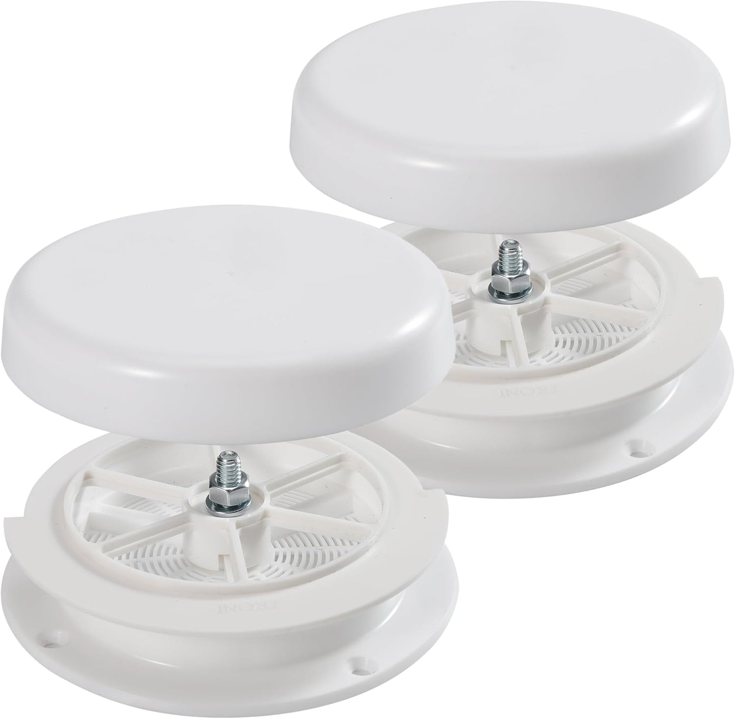 1 Pcs RV Roof Mushroom Vent with 2 Pcs Water Cover Guard Cap for Keystone Trailers Motor Homes Campers, White