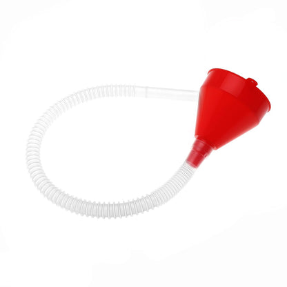 Flexible Fuel Funnel with Long Hose Plastic Small Wide Mouth Filling Funnel Car Funnel for Engine Oil Gas Fuel Gasoline Diesel Water Fluid Liquid Transmission Red (2)