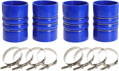 Silicone Charge Air Cooler Hump Hose Boot Set 4" X 6" 4 inch with T Bolt Clamp Blue 4PC