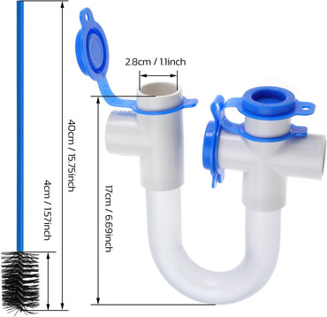 15PACK 3/4" Standard Condensate Trap U Trap for HVAC Systems, Air Conditioner with 19" Cleaning Brush