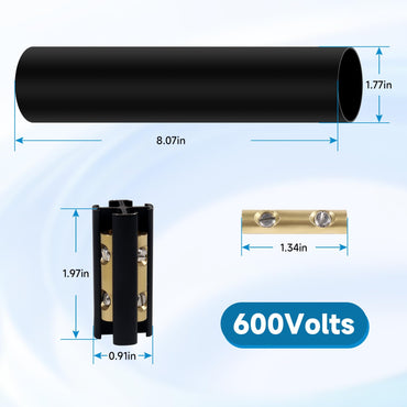 Underground Wire Splice Kit Suit for 14/3 to 8/3 Direct Burial UF Electrical Cable - 600V Max with Heat Shrink Tube and Connector, 2 Set