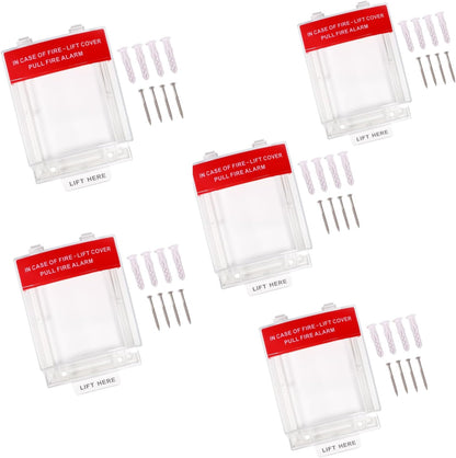 Fire Alarm Protective Cover Manual Call Point Button Protective Guard for Fireproof Switch for Fire Alarm Station Emergency Button Protective (5PCS)