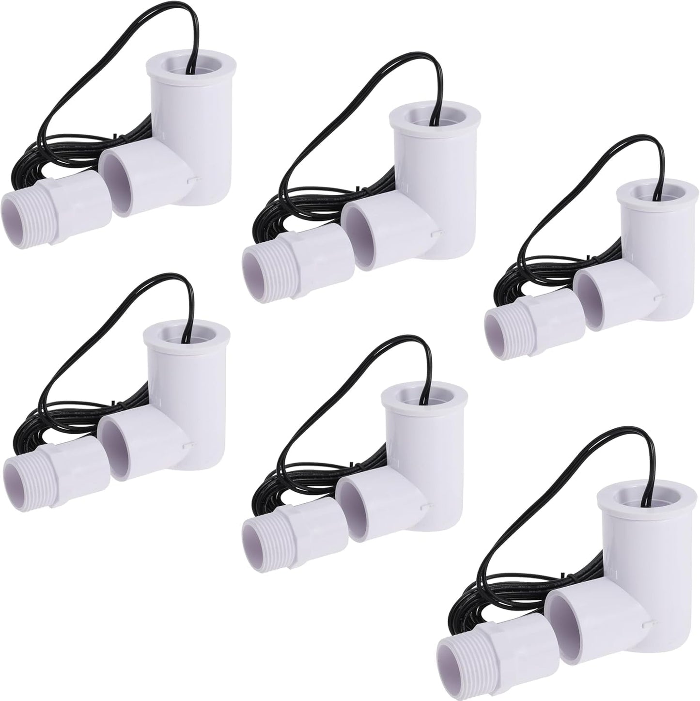 Float Switch SS2 L-Shape with 3/4 Inch Adaptor and 6Ft Wire Water Float Switch for HVAC Drain Pan Condensate Outlet (6Pack)