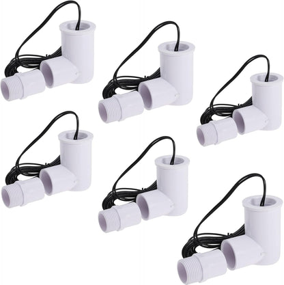 Float Switch SS2 L-Shape with 3/4 Inch Adaptor and 6Ft Wire Water Float Switch for HVAC Drain Pan Condensate Outlet (6Pack)