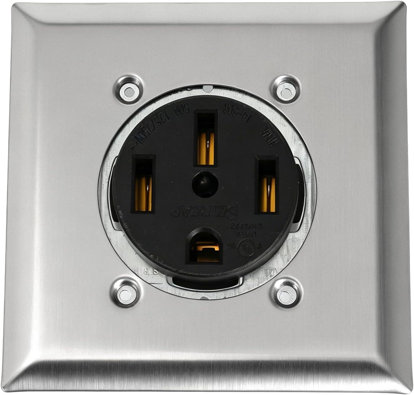 Straight Blade Device Receptacle for NEMA 14-50R 50 Amp EV Charging Receptacle for Electric Vehicles RVs 125/250 Volts