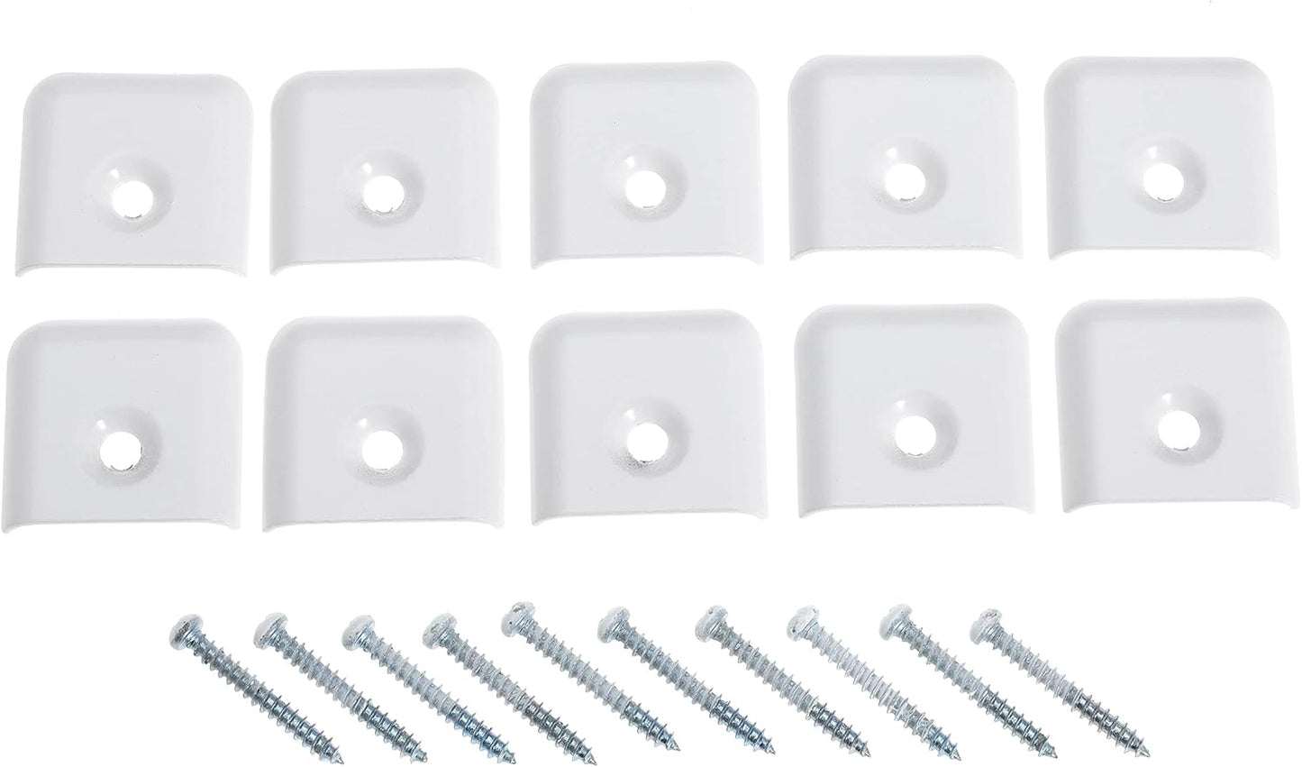 RV Trim End Caps Vinyl Trim Strips White Flat End Cap for RV Camper Trailer 1" Trim Molding with Screws 10 Pack