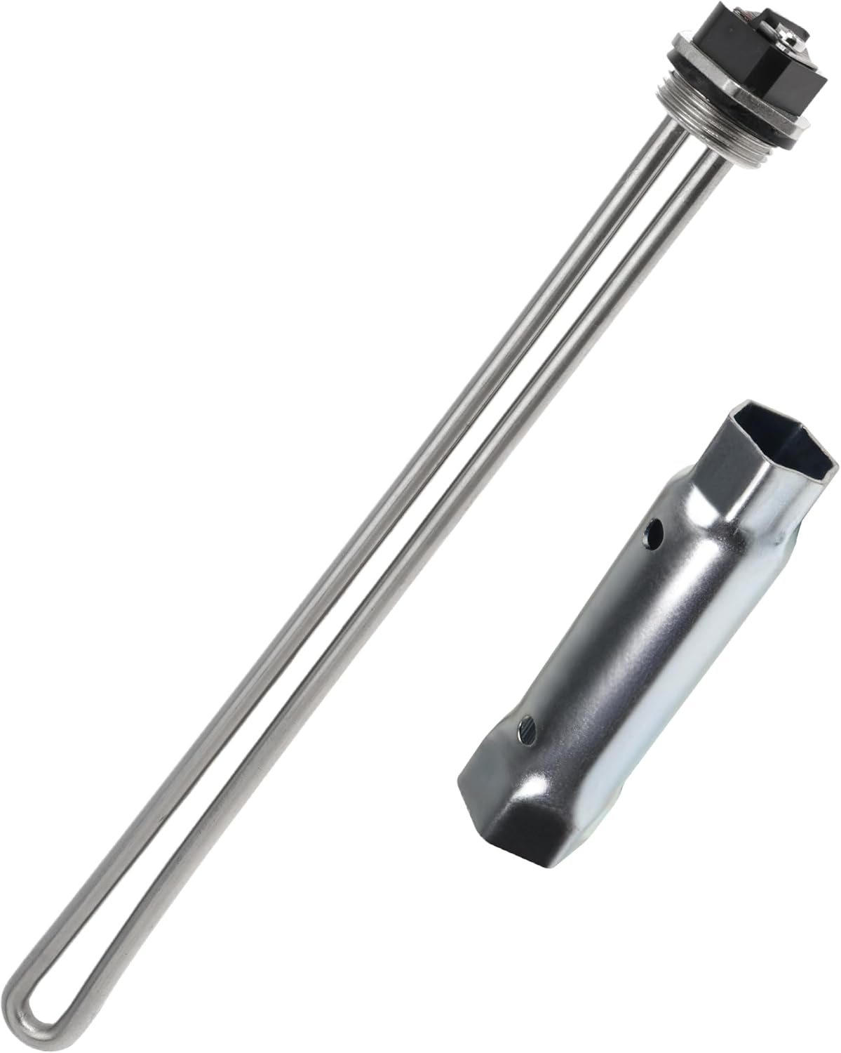 100108283 Water Heater Element for AO Smith ECT 52 55 66 80 120, ECS 30 40 50, ECL 30 50, ECLN ELJN ECJN 40, E6 Replaces 100108284 9000092015 9000092045 Heating Element with Socket, 2PCS