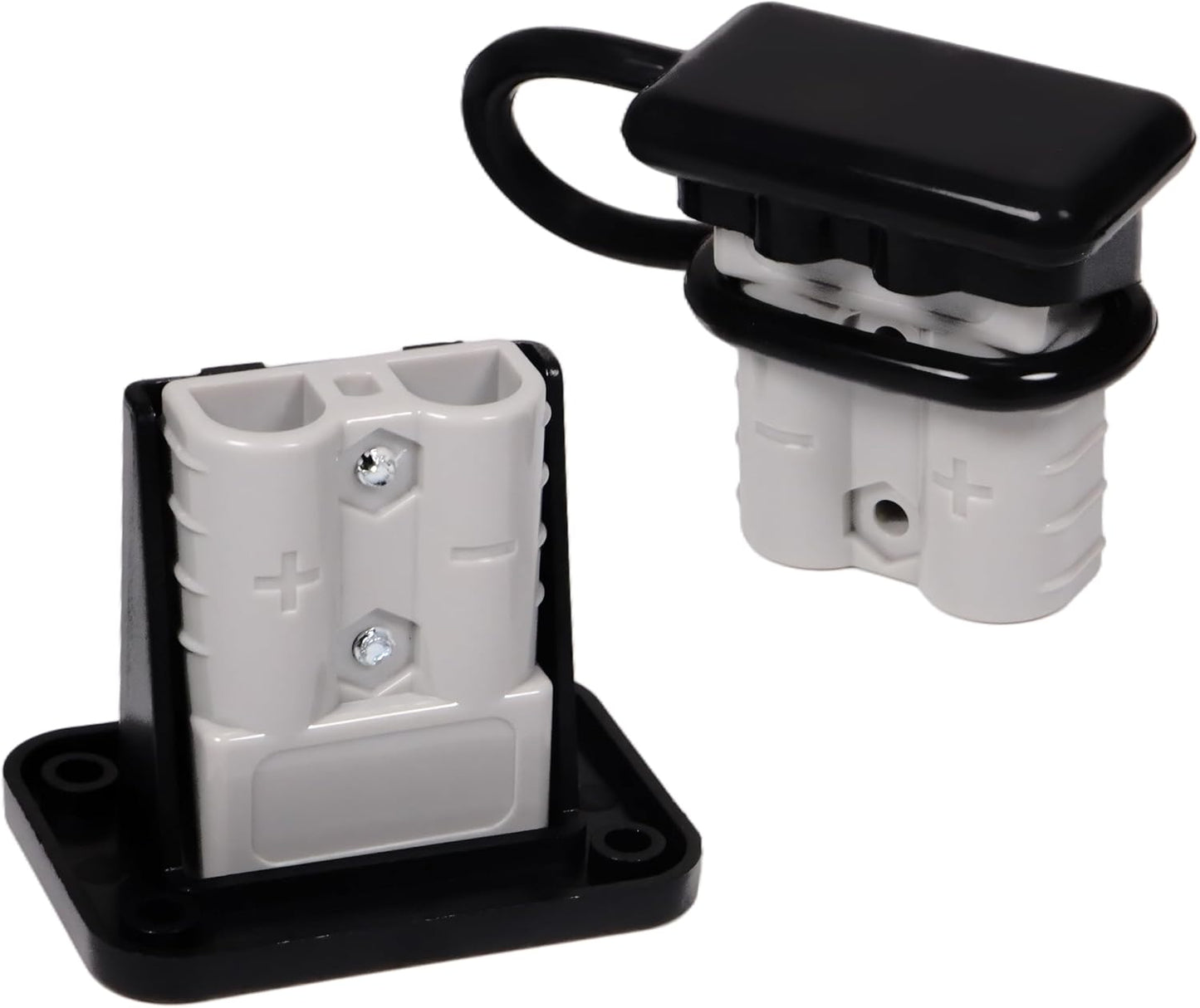 50A 600V Battery Quick Connect Disconnect Set 6-12AWG Battery Cable Connector Fit for 6/8/10/12 Gauge Connect and Disconnect Plug Connector with Protect Cover and Screws