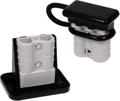 50A 600V Battery Quick Connect Disconnect Set 6-12AWG Battery Cable Connector Fit for 6/8/10/12 Gauge Connect and Disconnect Plug Connector with Protect Cover and Screws
