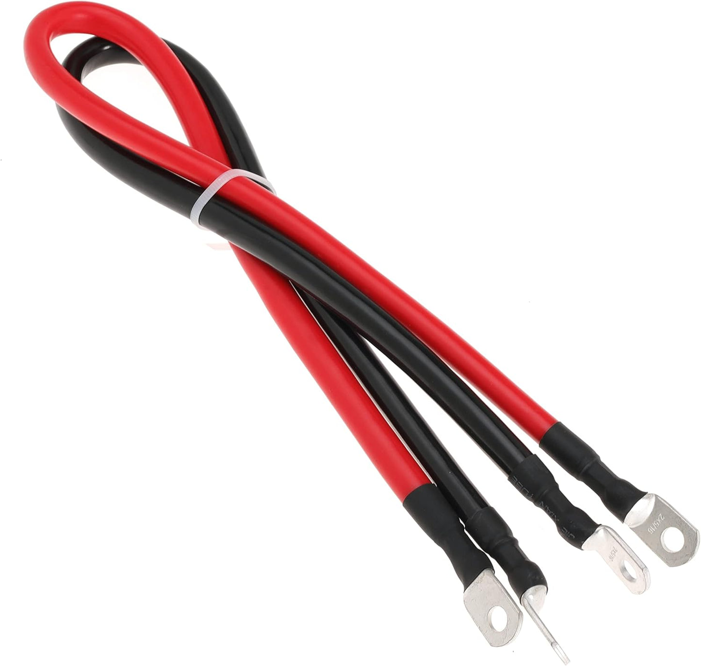 2 AWG Battery Cable 2AWG Gauge Battery Power Inverter Cables with 5/16 in Lugs Terminal for Automotive Solar Marine Boat RV Car Motorcycle (2FT)