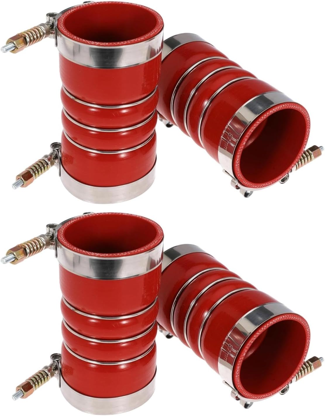 Silicone Charge Air Cooler Hump Hose Boot Set 3" X 6" with T Bolt Clamp Red 4PCS