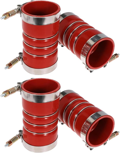 Silicone Charge Air Cooler Hump Hose Boot Set 3" X 6" with T Bolt Clamp Red 4PCS