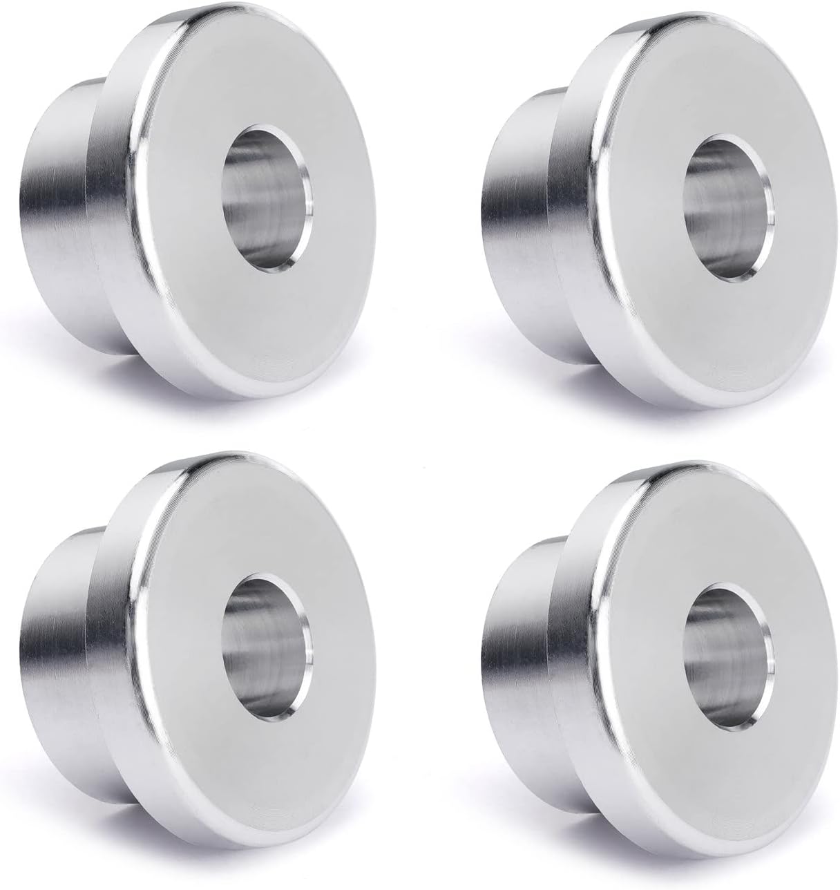 Solid Billet Handlebar Riser Bushings for Harley Softail Dyna Sportster FXR FX 1984-2016 (Silver)