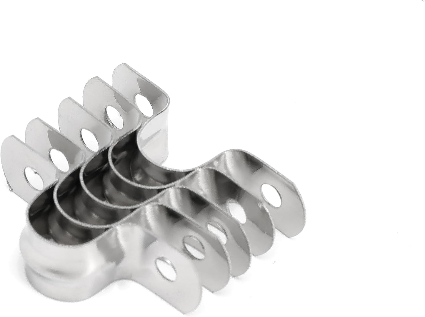 25pcs M12 304 Stainless Steel Rigid Pipe Strap Two Hole Cable Strap u Bracket Pipe Clamps Heavy Duty Pipe Fasten Holder for Tube, Pipe or Wire Cord Installation (25, 12MM（1/2"）)