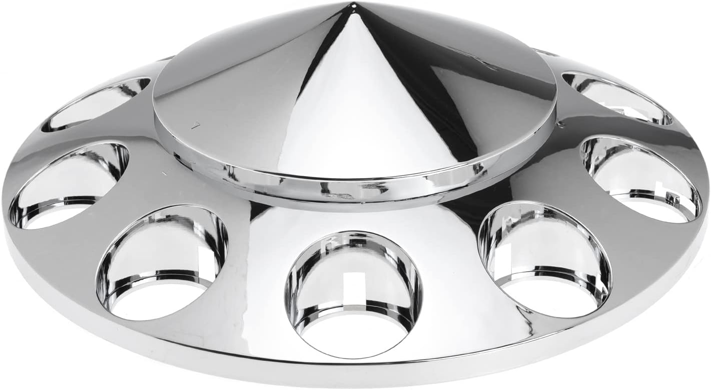 Chrome Front Axle Wheel Cover Hubcap Hub Cap for Semi for Truck 33mm Lug Nuts (Spiked)