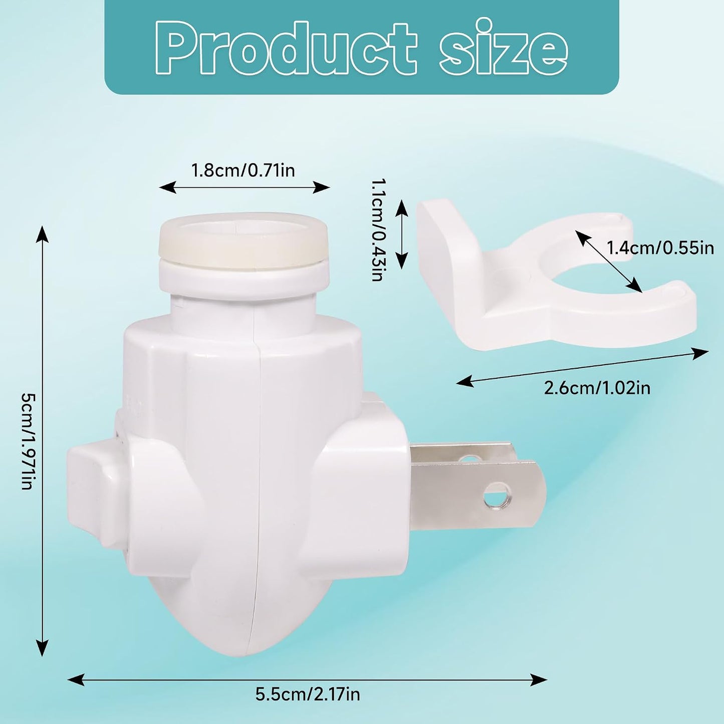 Plug in Night Light Module Socket with ON/Off Switch with Shade Mounting Clip for Decoration for Your Night Light (10Pack)