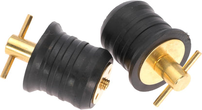 2 Pcs T-Handle Boat Plug Brass/Stainless Steel Boat Drain Plug Snap Handle Plug Rubber Drain Plug for Boat Marine