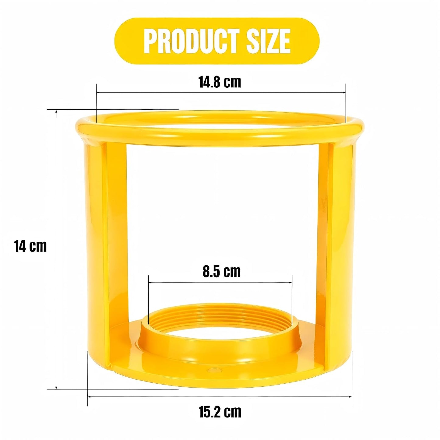 1PCS Acetylene Cylinder Regulator Safety Cap – 3-1/2" x 12 Inch Fine Thread, Heavy-Duty Valve Protector for High/Low Pressure Acetylene Tanks, Impact-Resistant Steel Collar Cover