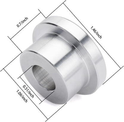 Solid Billet Handlebar Riser Bushings, Stabilizer Bar Bushing for Harley Softail Dyna FXR FX Sportster 1984-2016 (Silver)