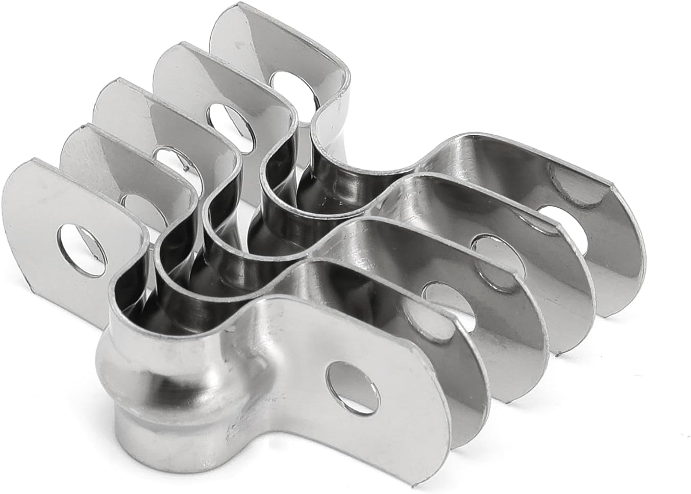 25Pcs M8 304 Stainless Steel Rigid Pipe Strap Two Hole Cable Strap u Bracket Pipe Clamps Heavy Duty Pipe Fasten Holder for Tube, Pipe or Wire Cord Installation (25, 8MM（5/16" ）)