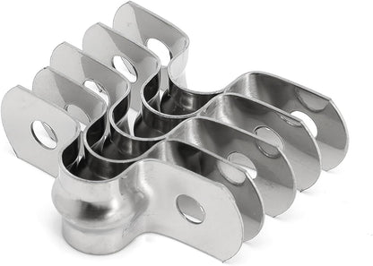 25Pcs M8 304 Stainless Steel Rigid Pipe Strap Two Hole Cable Strap u Bracket Pipe Clamps Heavy Duty Pipe Fasten Holder for Tube, Pipe or Wire Cord Installation (25, 8MM（5/16" ）)