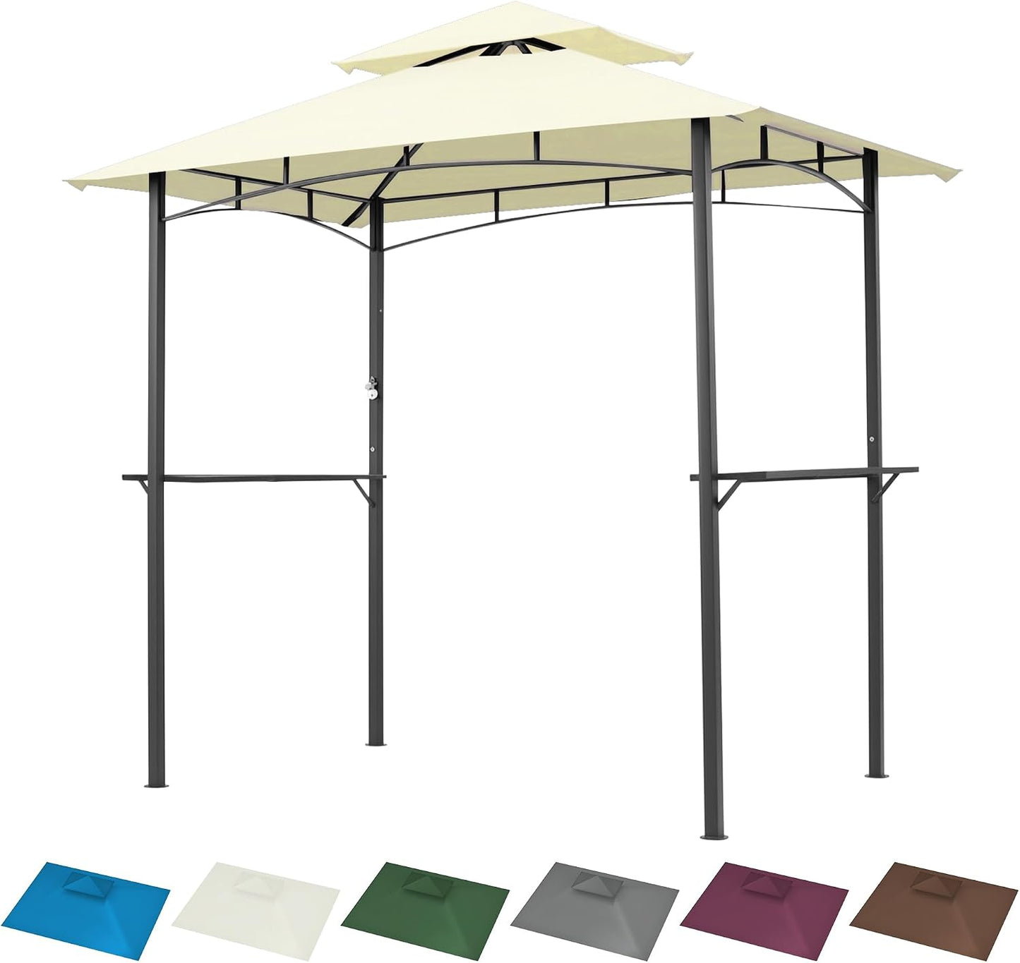 Gazebo Replacement Canopy Roof - Double Tiered Canopy Cover, 10x10 FT (Blackish Green)