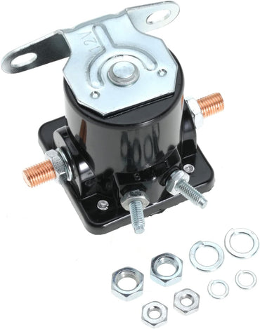 12V Heavy Duty Solenoid For Ford Replace Sw-3 SNL135 B-6A-11450A B6A-11002A B4TZ-11002-A D2AF11450AA 50-430 C6AF C7AF C9AF C3912 SS581T 4 Terminal Hot Rod Starter Relay Solenoid