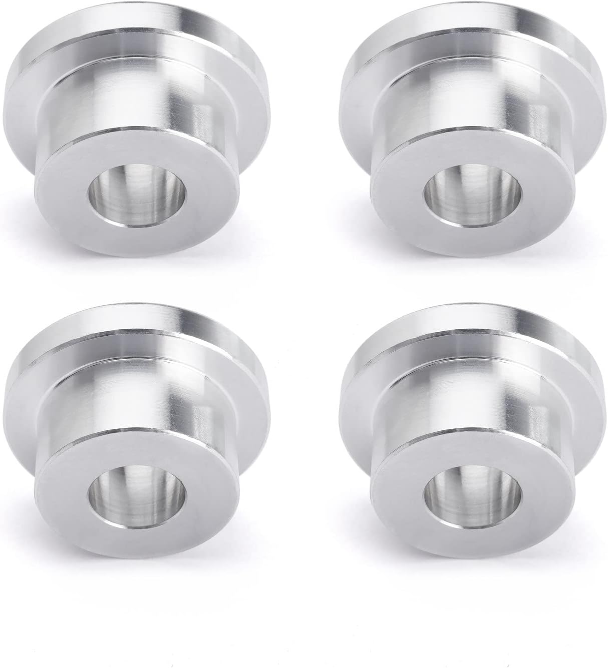 Solid Billet Handlebar Riser Bushings for Harley Softail Dyna Sportster FXR FX 1984-2016 (Silver)