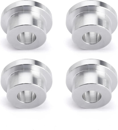 Solid Billet Handlebar Riser Bushings for Harley Softail Dyna Sportster FXR FX 1984-2016 (Silver)