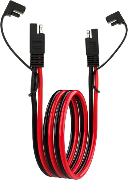 10AWG SAE Extension Cable 10 Gauge SAE to SAE Extension Cord with Two Prong Connectors for Solar RV Automotive (1FT)