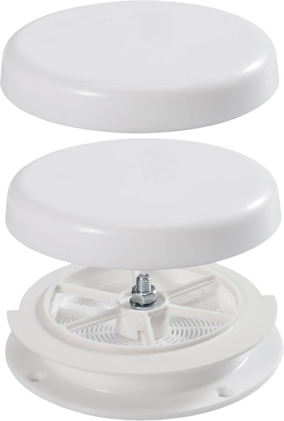 RV Roof Mushroom Vent with 2 Pcs Water Cover Guard Cap for Keystone Trailers Motor Homes Campers, White (4 Pcs Vent+4 Pcs Cover)