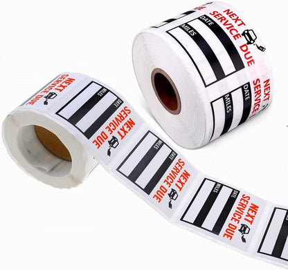 Oil Change Service Reminder Stickers - 300 Pcs 2x2 Black, Next Service Due Roll, Removable Vinyl Peel & Write, No Residue Car Sticker (8)