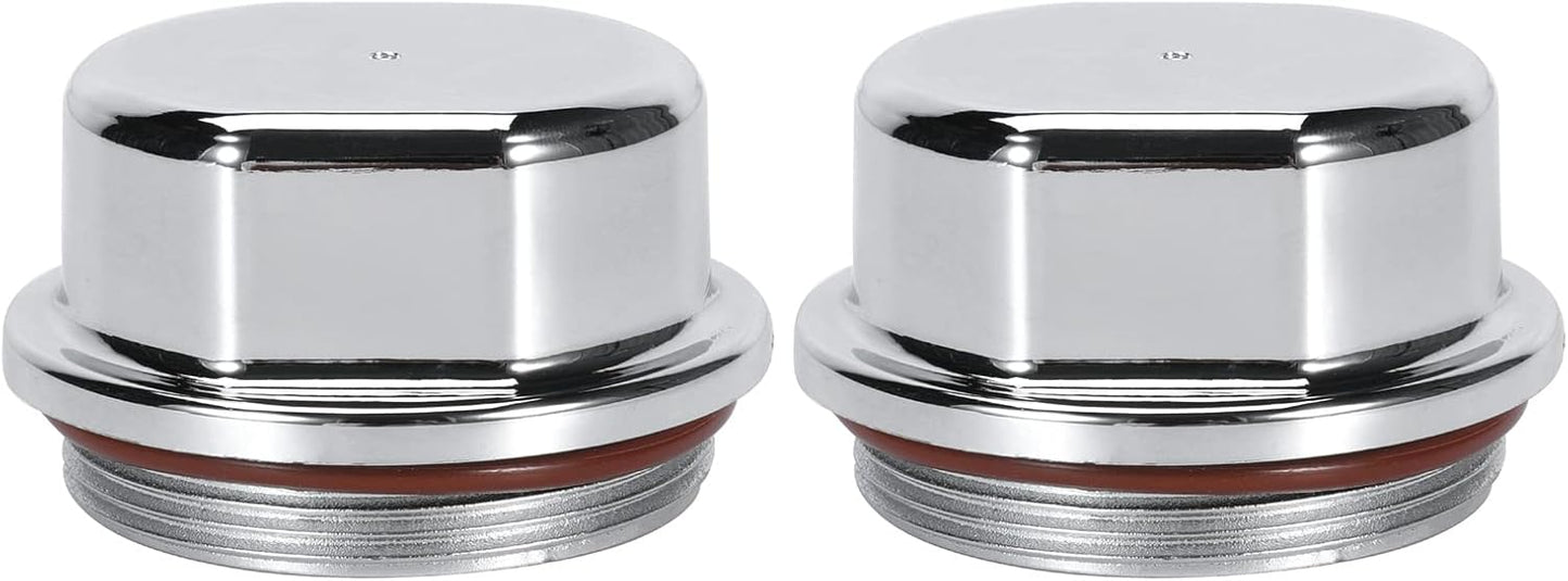 Hub Dust Caps, Axle Dust Grease Cap with O- Ring for Vortex 48355v, Boat, Nitro, E-Z, for Ranger Replace K71-G01-73, 21-261, 81143, for Marine for Dexter Trailer Hub Wheel, Silver (2)