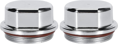 Hub Dust Caps, Axle Dust Grease Cap with O- Ring for Vortex 48355v, Boat, Nitro, E-Z, for Ranger Replace K71-G01-73, 21-261, 81143, for Marine for Dexter Trailer Hub Wheel, Silver (2)