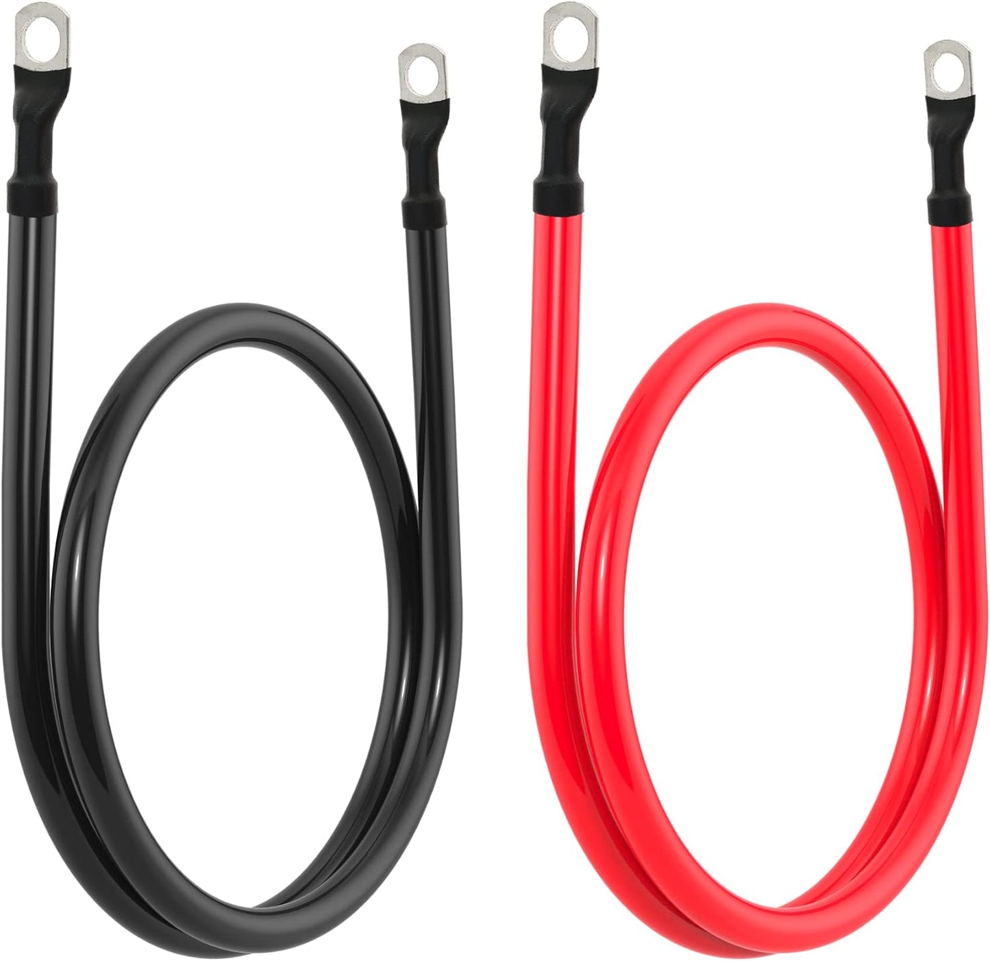 5 AWG Battery Cable 5AWG Gauge Battery Inverter Cables for Automotive Solar Marine Boat RV Car Motorcycle (5 AWG, 10FT, 3/8"+5/16")