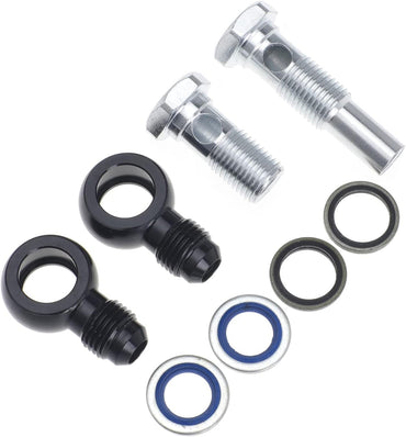 6AN x 1/4NPSM for 4L80E Transmission Oil Cooler 90 Degree Banjo Fittings