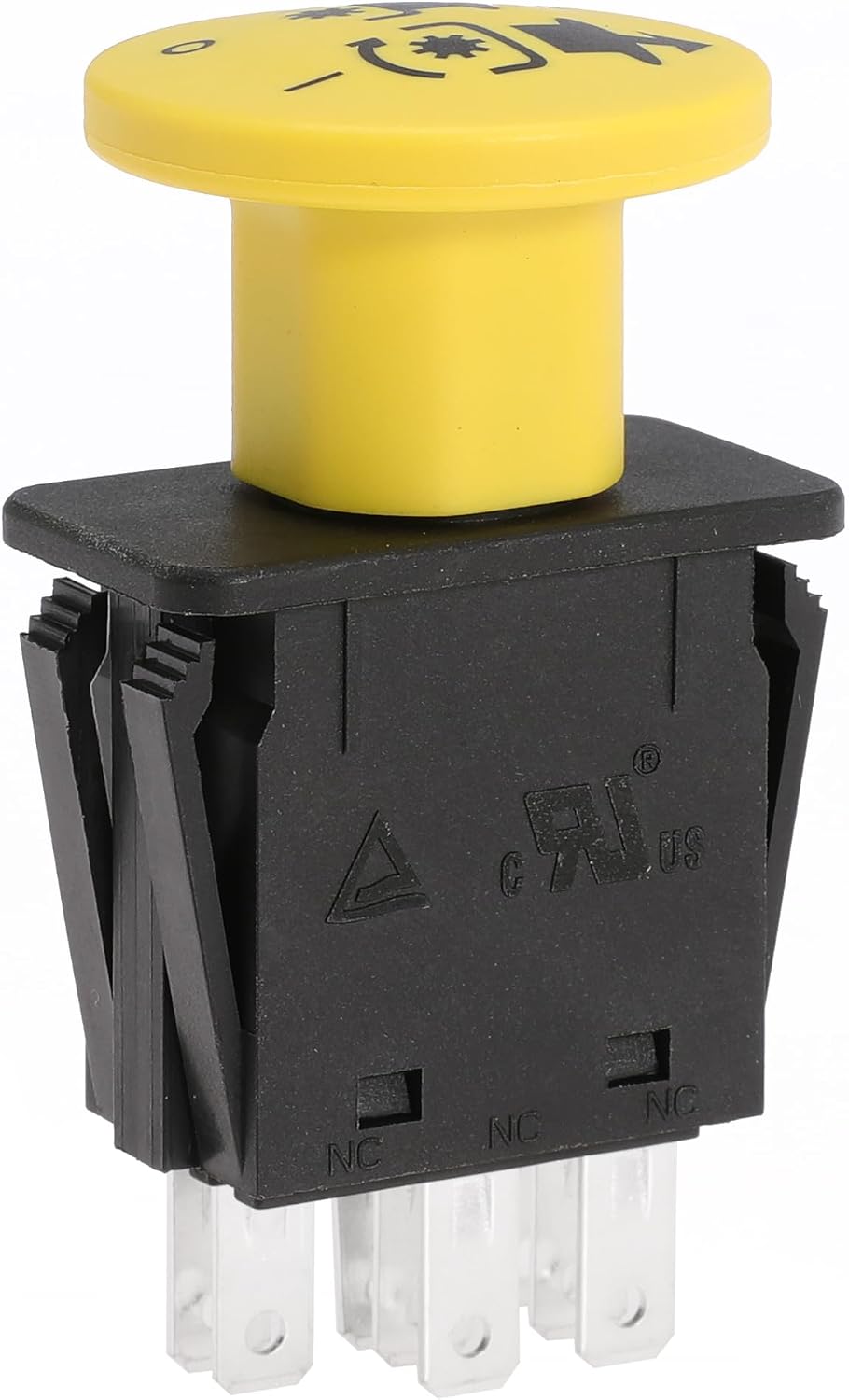 Clutch PTO Switch 8 Terminals for Scag for Murray for AYP for Husqvarna Compatible with 481687, 483957, 94927MA, 6201316MA, 146283, 140404, 430-433, 532140404, 1716332SM, 10 AMP, Yellow Knob