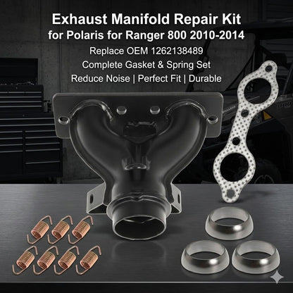 1262138489 Exhaust Manifold wit Exhaust Pipe Donut Gasket Seal Spring Kit for Polaris for Ranger 800 for Polaris for Ranger for Crew HD XP 800 4x4 EFI 2010-2014