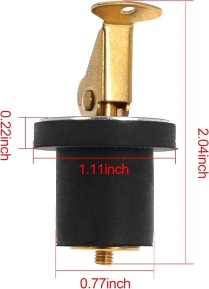 4 Pack Brass Boat Plug Drain Plug Boat Snap Handle Plug Deck Plug for Boat Marine