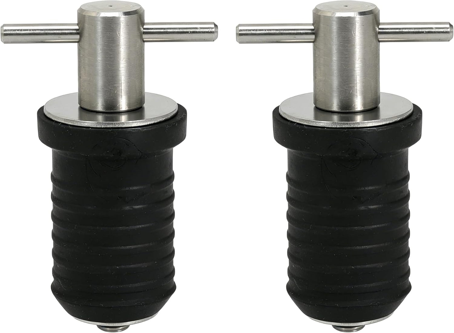 2 Pcs Boat Drain Plug With T Handle - Snap Rubber Plugs With Brass/Stainless Steel Handle - Marine Twist Accessories