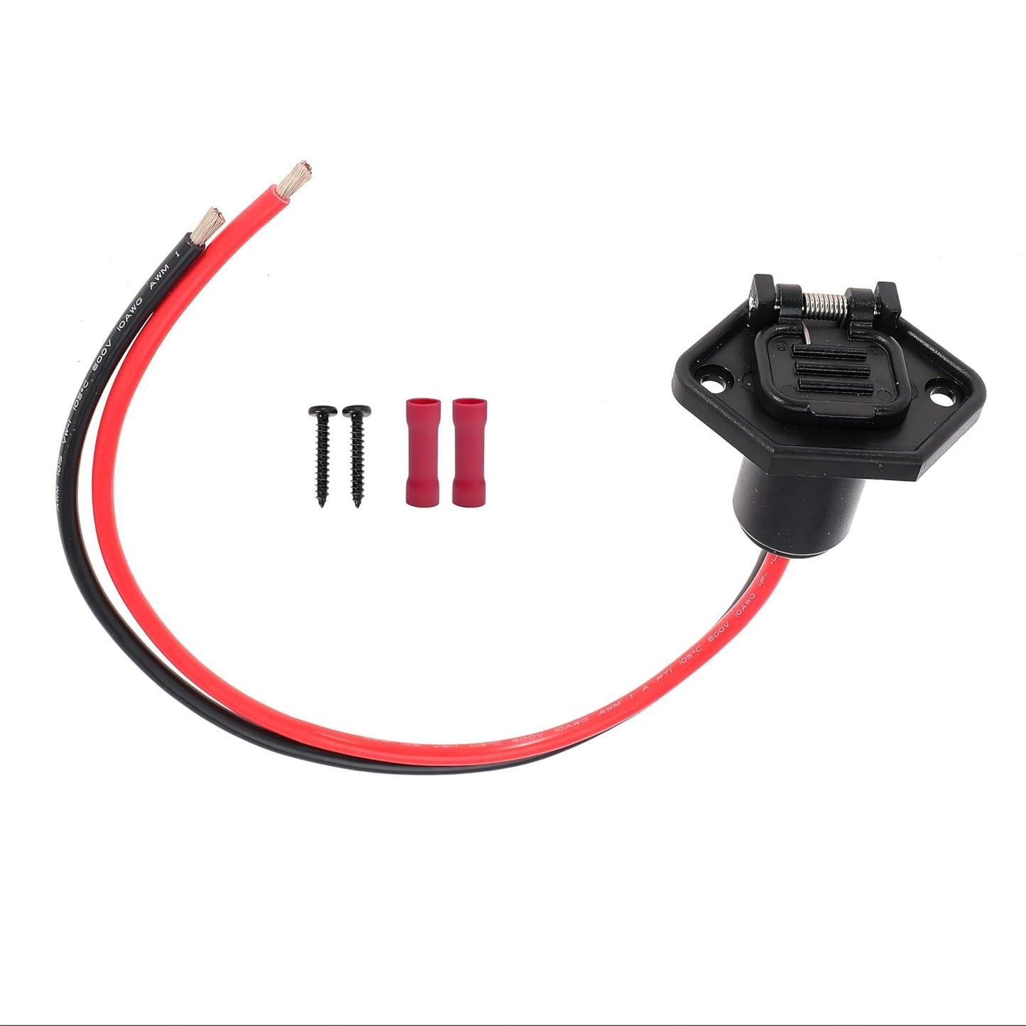 Trolling Motor Plug 8 Gauge 2 Wire 12V-24V Compatible with Minn Kota Marine Boat Waterproof Trolling Motor Connector (Plug-FE08)