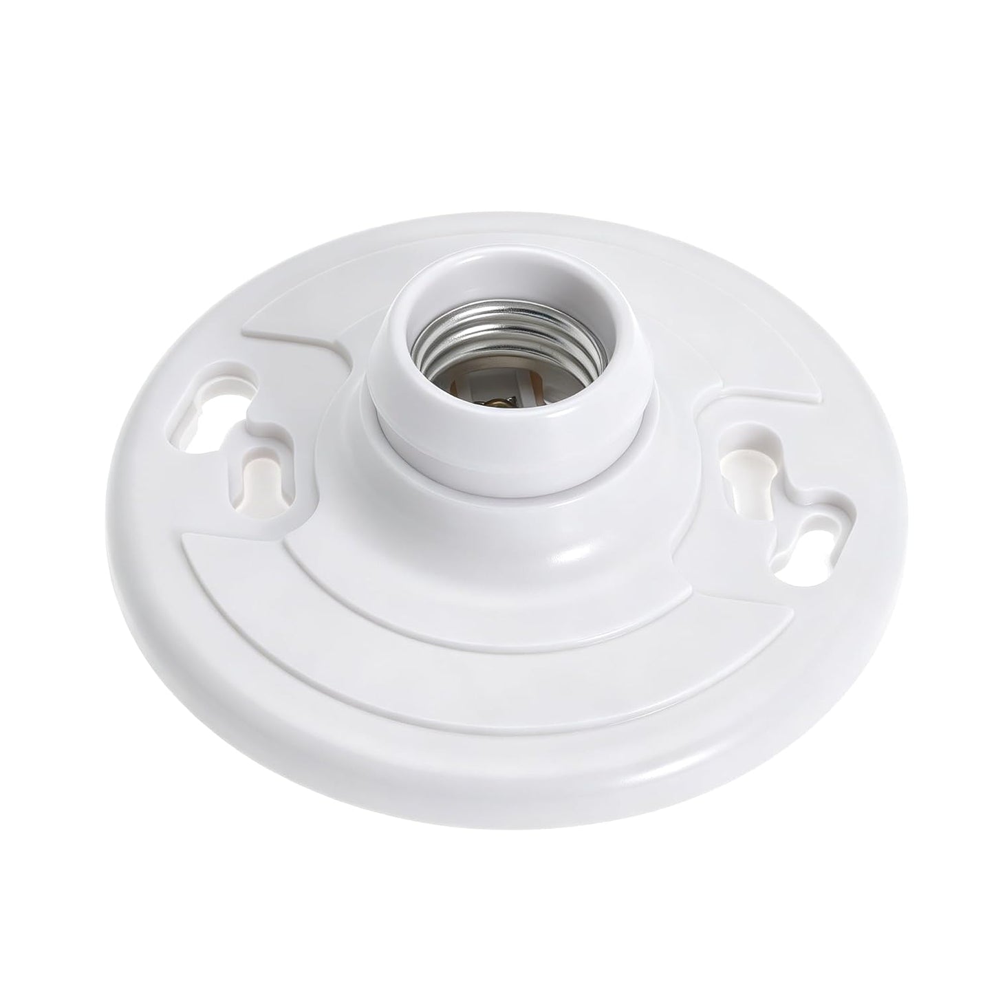 20 Pack for E26 for E27 Light Base Socket Keyless Lamp Base Holder White Ceiling Bulb Socket 660W Outlet Box Mount for Incandescent for LED for Fluorescent Bulbs Indoor Outdoor Use