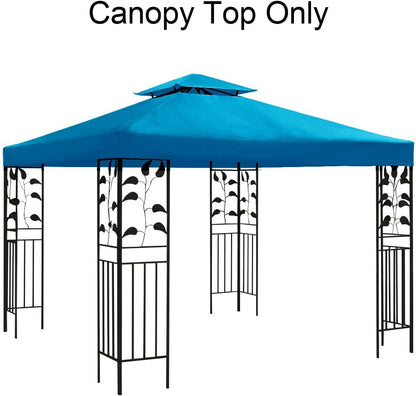 Gazebo Canopy Replacement -Grill Replacement Roof -Gazebos on Clearance Outdoor Shelter Top Double Tiered Canopy Cover, 10x10 FT (Royal Blue)