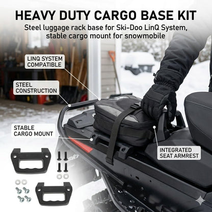 Snowmobile Cargo Base Luggage Rack Base Kit with Hardware for Ski-Doo for LinQ System Replace 860201806 Snowmobile Seat Armrest