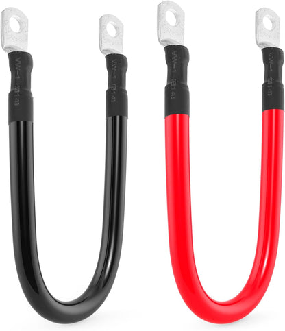 2 AWG Battery Cable 2AWG Battery Power Inverter Cables with 5/16 in Lugs Terminal for Automotive Solar Marine Boat RV Car Motorcycle (1FT)