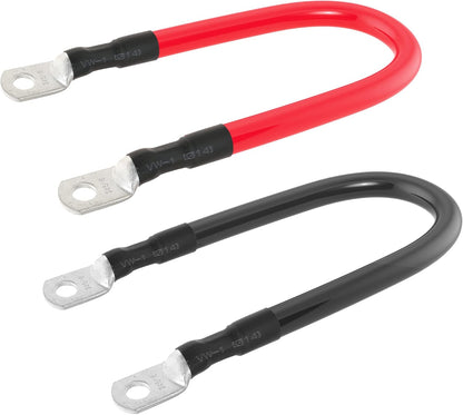 2 AWG Battery Cable 2AWG Battery Power Inverter Cables with 5/16 in Lugs Terminal for Automotive Solar Marine Boat RV Car Motorcycle (1FT)